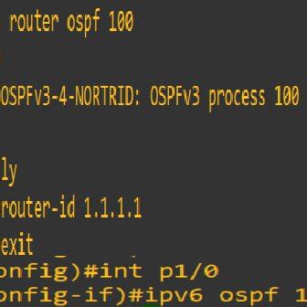 Ipv And Ospfv Configuration For One Of The Backbone Routers