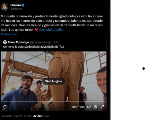 Shakira Se Refirió A La Gigantesca Escultura En Su Honor Que Están Haciendo En Barranquilla