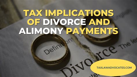 Tax Implications Of Divorce And Alimony Payments Tax Law Advocates