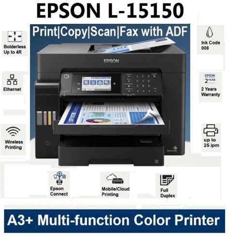 Printer Epson Multifungsi L15150 Print Scan Copy Fax A3 Wifi