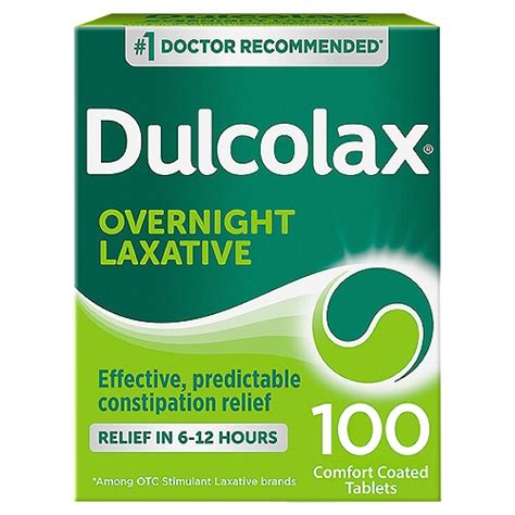 Dulcolax Overnight Relief Laxative Tablets 100 Count