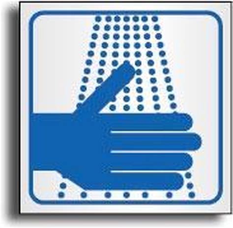 Sticker Handen Wassen Verplicht Pictogram Wit Zwart Bol