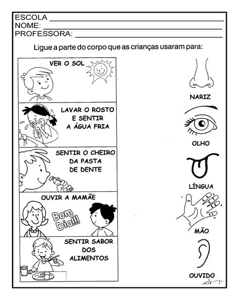 Atividades Sobre Orgaos Do Sentido - Atividades sobre Órgãos dos Sentidos para Educação Infantil ...