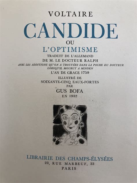 Thomas Ragon On Twitter Gus Bofa Candide 1932 100 Exemplaires