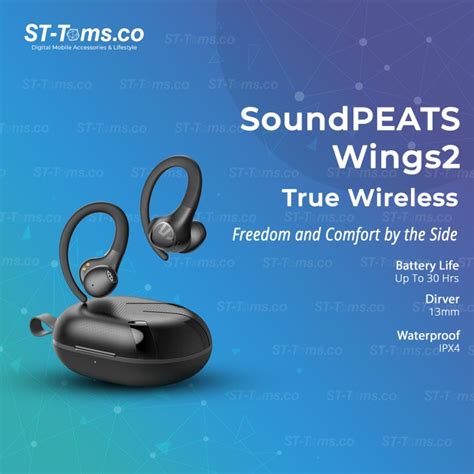 Jual Soundpeats Wings2 Wings 2 Over Ear Bluetooth True Wireless Sport Tws Shopee Indonesia