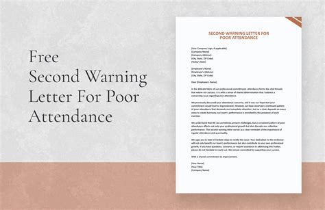 Free Attendance Warning Letter Template Download In Word 43 Off