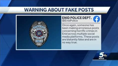 Enid Police Warn Of Fake Social Media Posts About Crimes Nesa