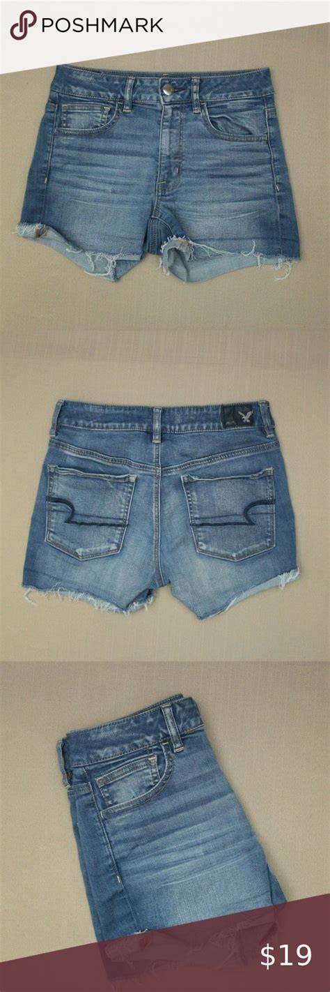 American Eagle Hi Rise Shortie Jean Shorts Women S Size 6 Super Stretch