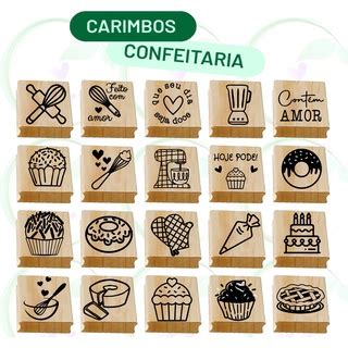 Mini Carimbos Confeitaria Para Embalagens Tags Ou Caixas Shopee Brasil