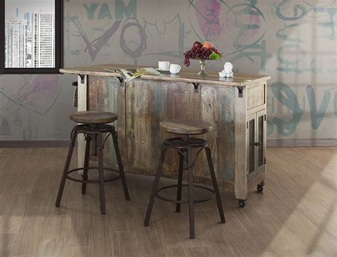 IFD Furniture | 968 Antique Multicolor Rustic Kitchen Island | Dallas ...