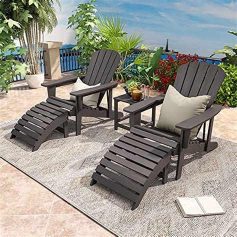 Serwall Piece Adirondack Chair And Ottoman And Table Set Weather