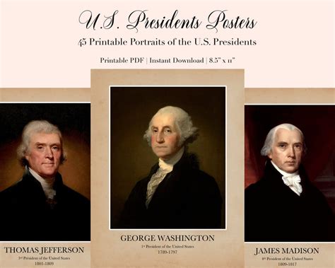 U.S. Presidents Portrait Posters 2021 Updated - Etsy