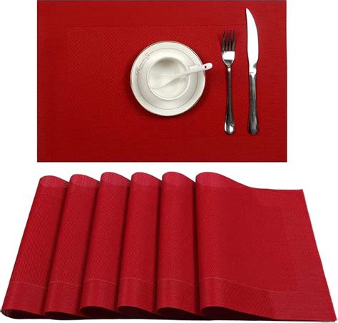 Amazon Fr Set De Table Rouge