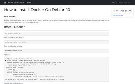 Crowncloud Wiki How To Install Docker On Debian