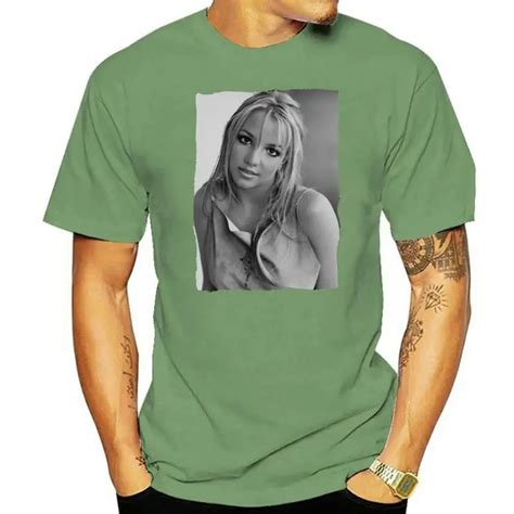 100 Cotton Short Sleeve O Neck Tops Tee Shirts Britney Spears 1 Men T Shirt Celebrity Star One