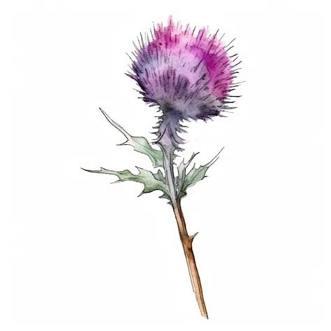 Premium AI Image A Watercolor Drawing Of A Thistle With The Name