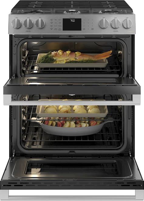 Customer Reviews Café Modern Glass 6 7 Cu Ft Slide In Double Oven