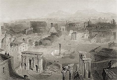 Ancient Rome From The Capitoline Hill Drawing By Vintage Design Pics