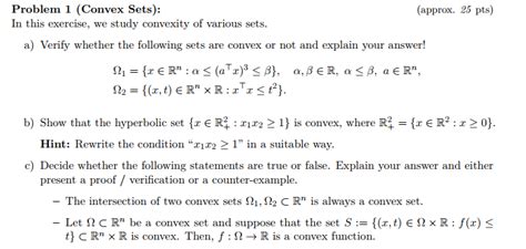 Solved Problem Convex Sets Approx Pts In This Chegg