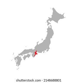 Mie Prefecture Highlighted On Map Japan Stock Vector (Royalty Free ...