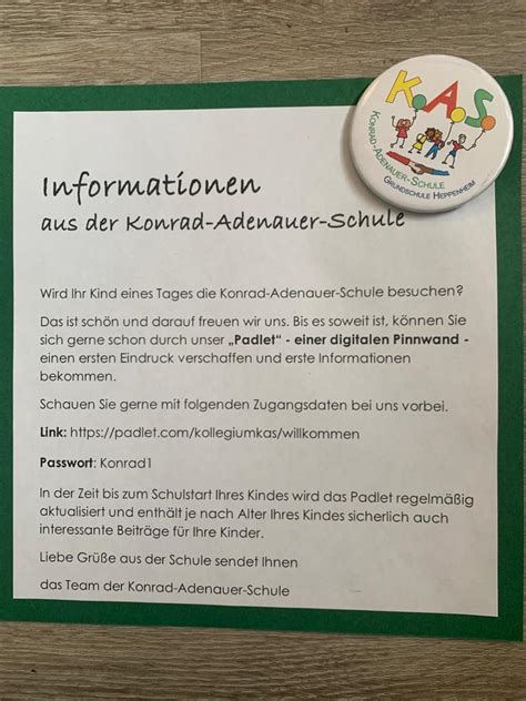 Einschulung Konrad Adenauer Schule