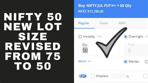 New Nifty 50 Lot Size Revised From 75 To 50 From 25 June 2021 Contract