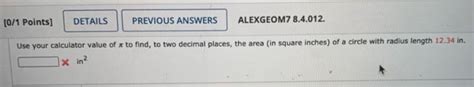 Solved Points Details Previous Answers Alexgeom Chegg