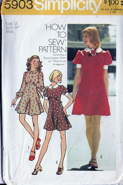 Vintage 70 S Sewing Pattern Simplicity 5903 Women S Etsy 70s Sewing