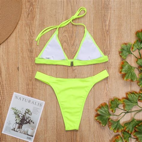 Maillot De Bain Ellolace Vert Fluo Bikini Maillot De Bain Femmes