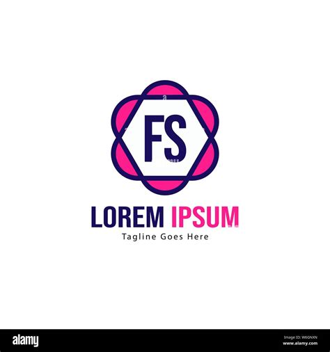 Plantilla De Logotipo FS Inicial Con Un Moderno Bastidor Carta De FS