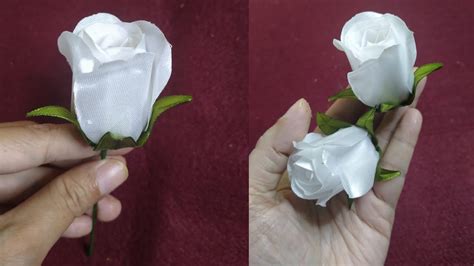 Cara Membuat Mawar Kuncup Rose Bud Dari Pita Satin Diy Youtube