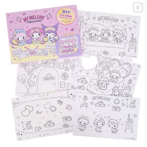 Sanrio Diy Coloring Paper Craft Set My Melody Kuromi Kawaii Limited