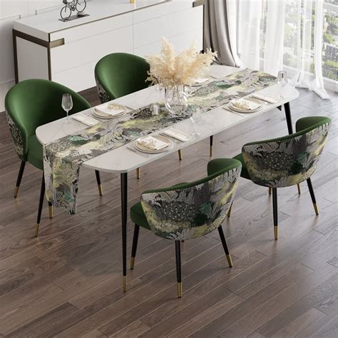 Free Shipping on Green Upholstered Velvet Dining Chair Modern Arm Chair ...