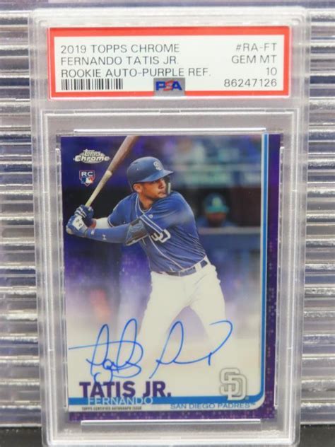 2019 Topps Chrome Fernando Tatis Jr Purple Refractor Rookie Auto RC