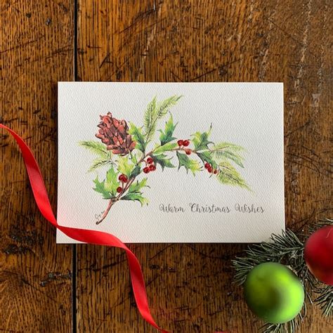 Handmade Watercolor Christmas Card Etsy