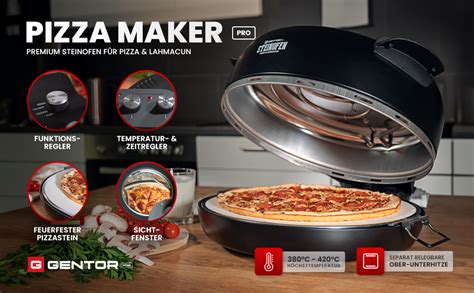 Amazon De Pizzaofen Pizzamaker Elektrisch Mit Pizza Stein Pro