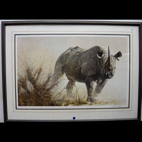 Charging Rhino Print Printed By Robert Mclellan Bateman