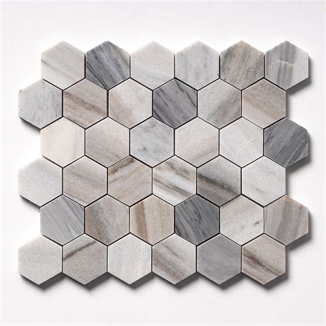 Skyline Polished Hexagon Marble Mosaic X X Marble Kitchen