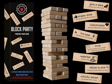 Block Party Tumbling Tower Drinking Game™ Tipsy Fun Bachelorette
