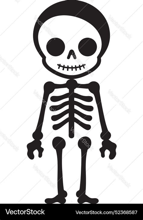 Soothing Skeleton Pose Cute Cartoonish Skeletal Vector Image