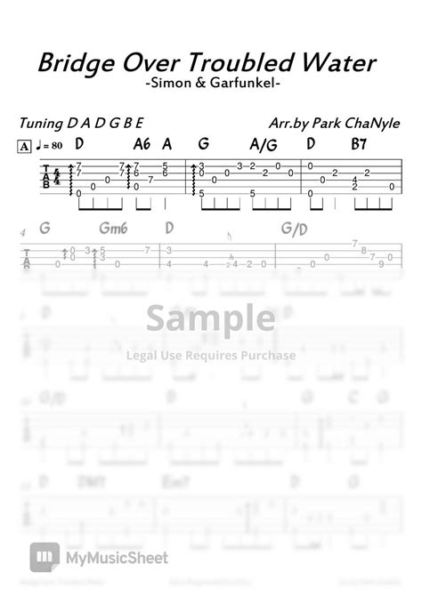 Simon Garfunkel Bridge Over Troubled Water Acoustic Fingerstyle