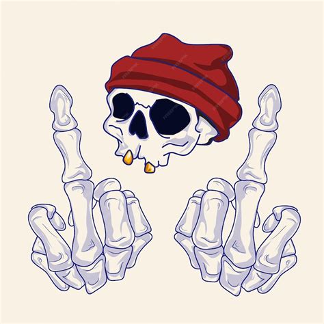 Premium Vector Skeleton Middle Finger