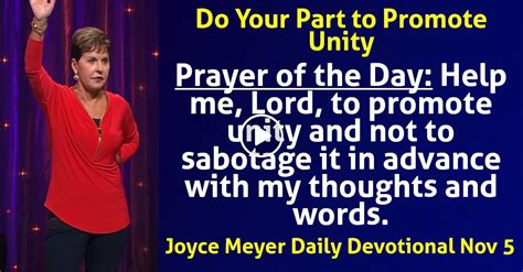 Joyce Meyer November 05 2023 Daily Devotional Do Your Part To