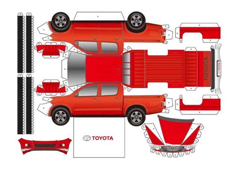 TOYOTA hilux papercraft Бумажные модели Бумага Упражнения