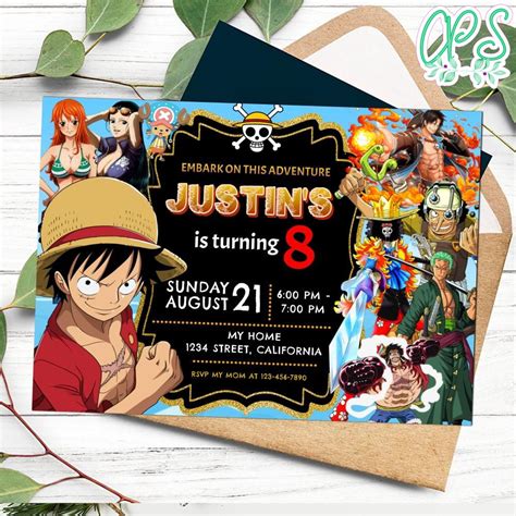 One Piece Invitation Customizable Template Diy Partyinvitedesign