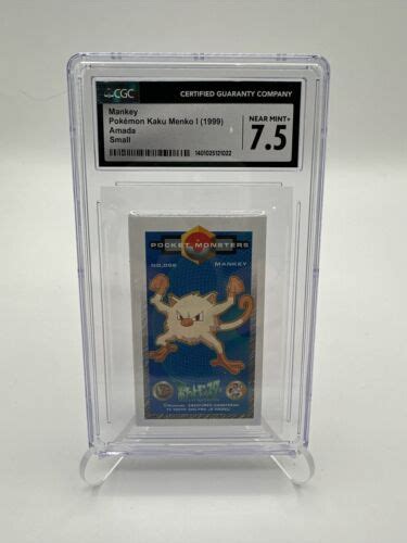 Pokemon Mankey Menko Card Anime Game Nintendo Vintage Tcg Japanese Cgc