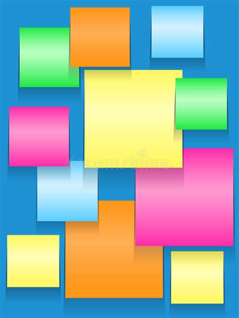 Sticky Squares Of Different Colors Stock Vector Illustration Of List