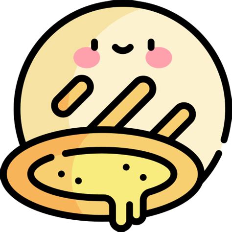 Arepa Kawaii Lineal Color Icon