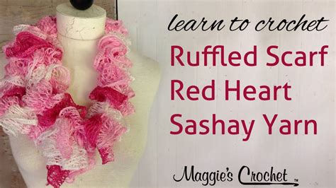 Crochet Red Heart Boutique Sashay Yarn Ruffle Scarf Youtube