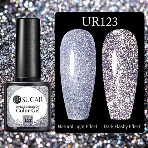 Ur Sugar Reflective Glitter Gel Nagellack Silber Lila Soak Off Uv Led